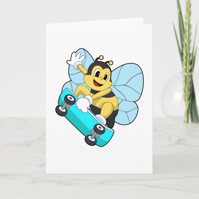 Bee as Skater with Skateboard Card (Front)