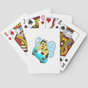 Bee as Skater with Skateboard Poker Cards