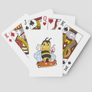 Bee as Skater with Skateboard Poker Cards