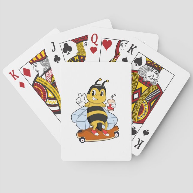 Bee as Skater with Skateboard Poker Cards (Back)