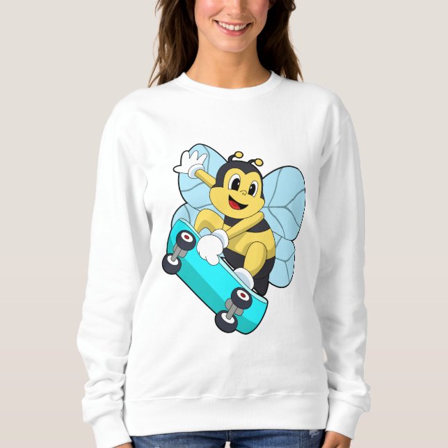 Bee as Skater with Skateboard Sweatshirt (Front)