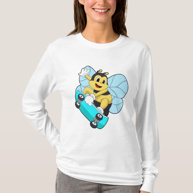 Bee as Skater with Skateboard T-Shirt (Front)