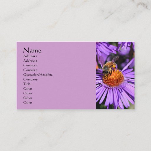 Customizable Bee Aster Flower Nature Photography Business Card
