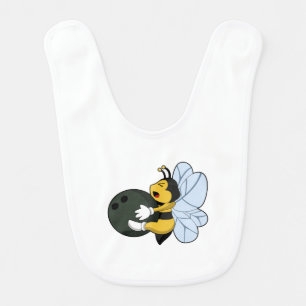 Bee at Bowling with Bowling ball Baby Bib