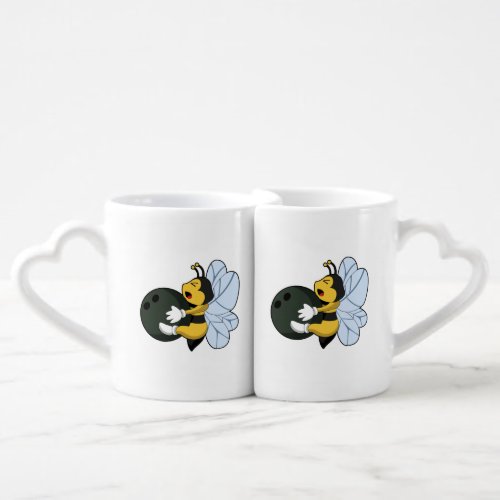 Bee at Bowling with Bowling ball Coffee Mug Set