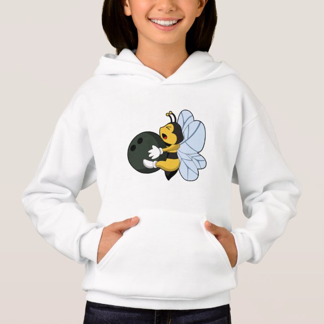 Bee at Bowling with Bowling ball Hoodie (Front)