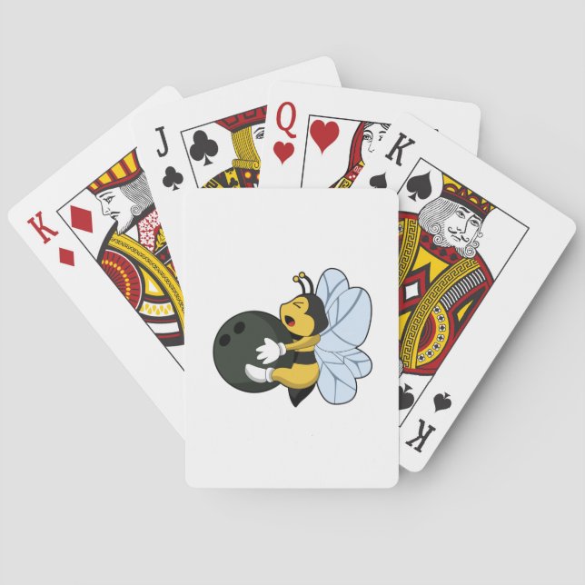 Bee at Bowling with Bowling ball Poker Cards (Back)