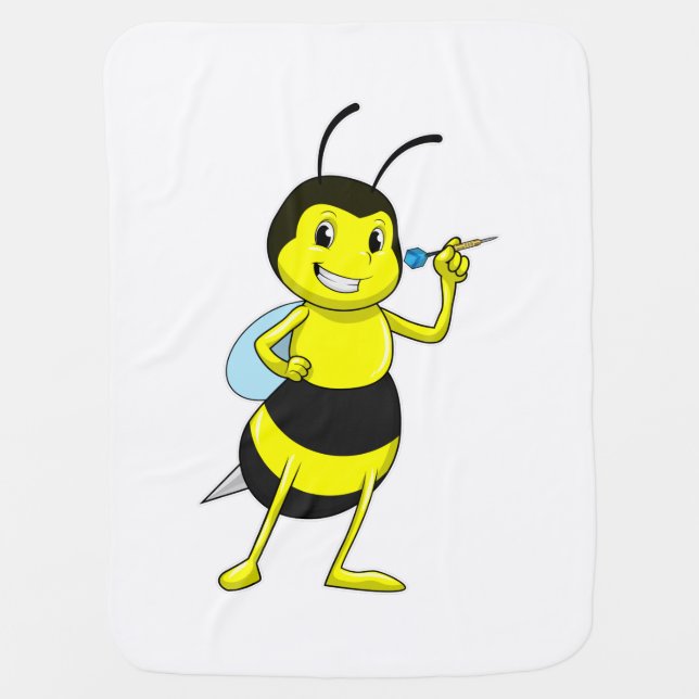 Bee at Darts with Dart Baby Blanket (Front)