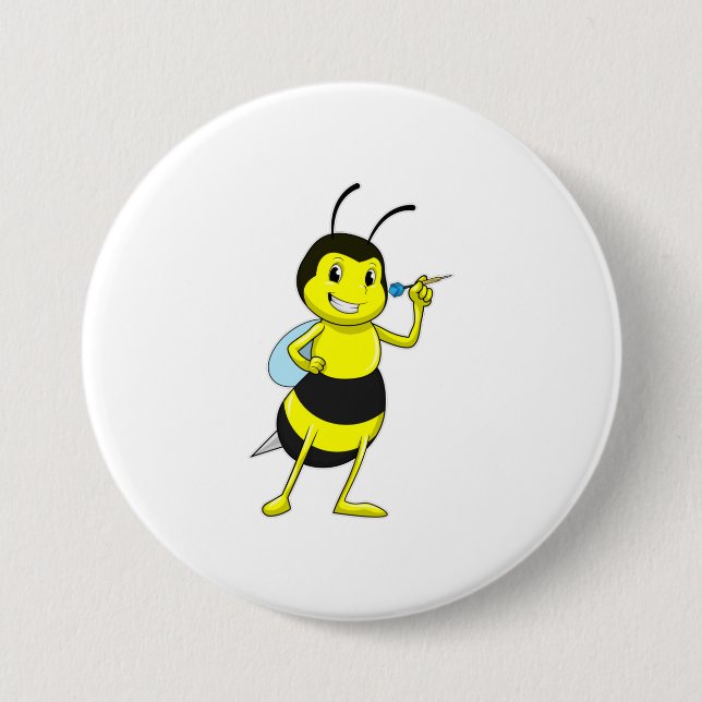 Bee at Darts with Dart Button (Front)