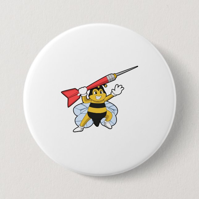 Bee at Darts with Dart.PNG Button (Front)