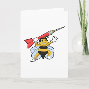 Bee at Darts with Dart.PNG Card
