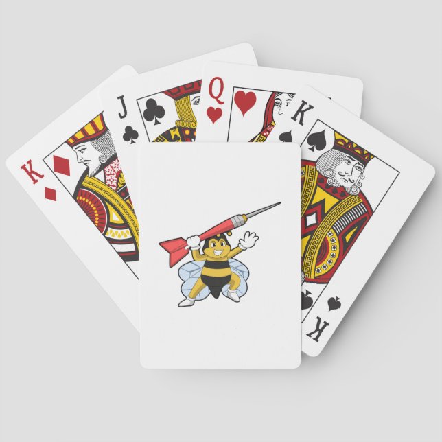 Bee at Darts with Dart.PNG Poker Cards (Back)