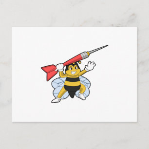 Bee at Darts with Dart.PNG Postcard
