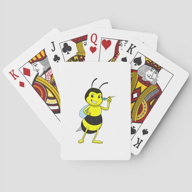 Bee at Darts with Dart Poker Cards (Back)
