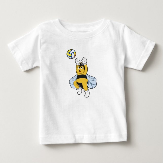 Bee at Volleyball Sports Baby T-Shirt (Front)
