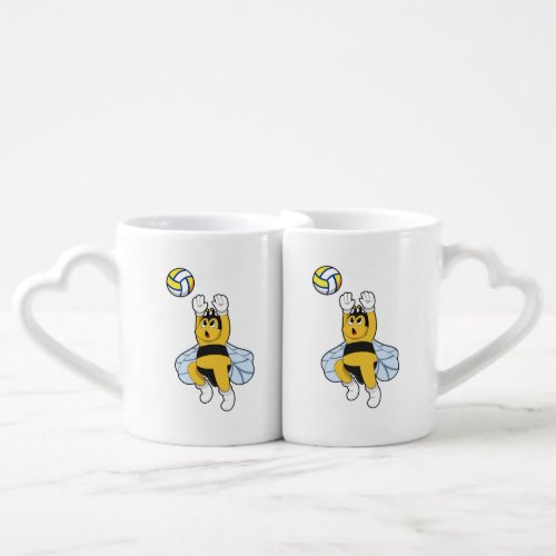 Bee at Volleyball Sports Coffee Mug Set