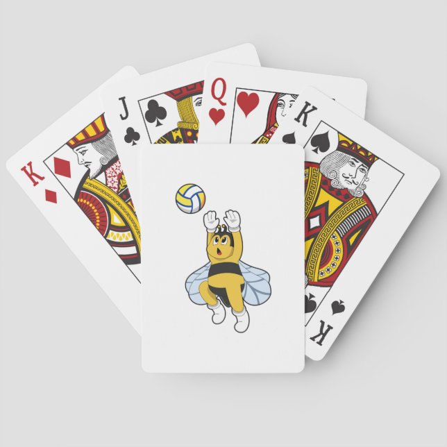 Bee at Volleyball Sports Poker Cards (Back)
