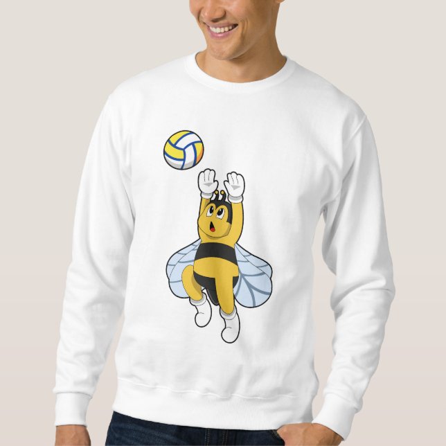 Bee at Volleyball Sports Sweatshirt (Front)