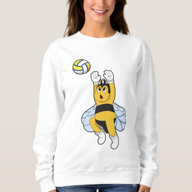Bee at Volleyball Sports Sweatshirt (Front)