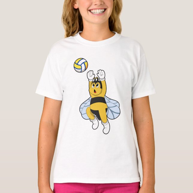 Bee at Volleyball Sports T-Shirt (Front)