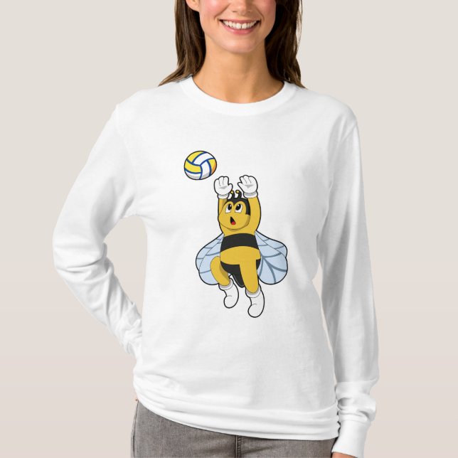 Bee at Volleyball Sports T-Shirt (Front)