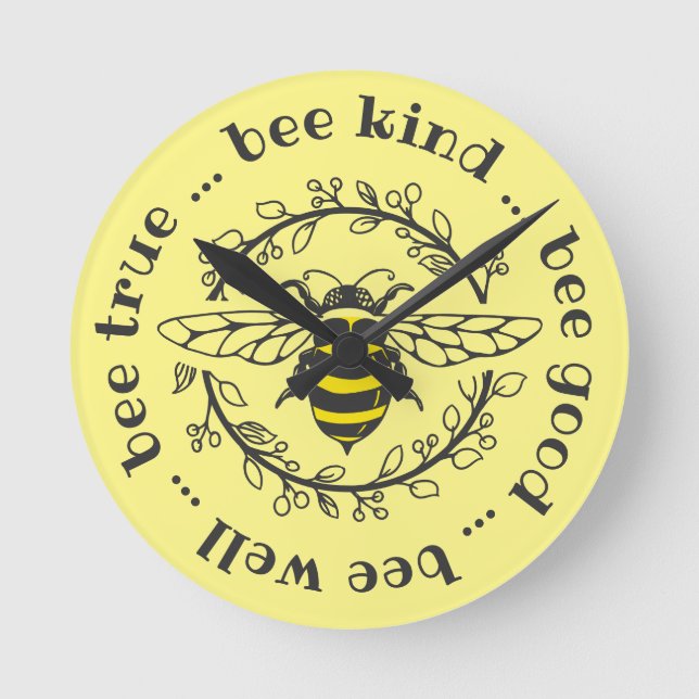Bee Attitudes Round Clock (Front)