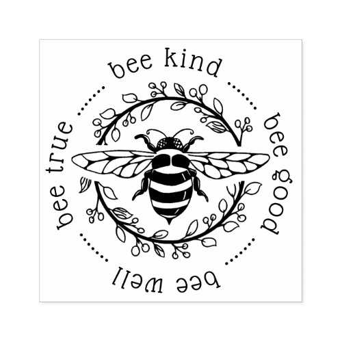 Bee Attitudes Rubber Stamp
