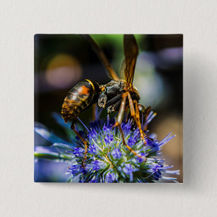 Bee Aware 2 Inch Square Button