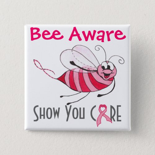 Bee Aware Pink Bee _ Breast Cancer Awareness Pin