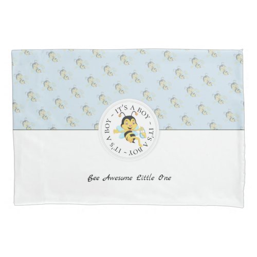 Bee Awesome Baby Boy  Personalized Monogram Pillow Case