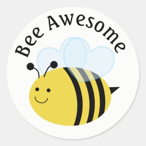 Bee Awesome Bumblebee Classic Round Sticker