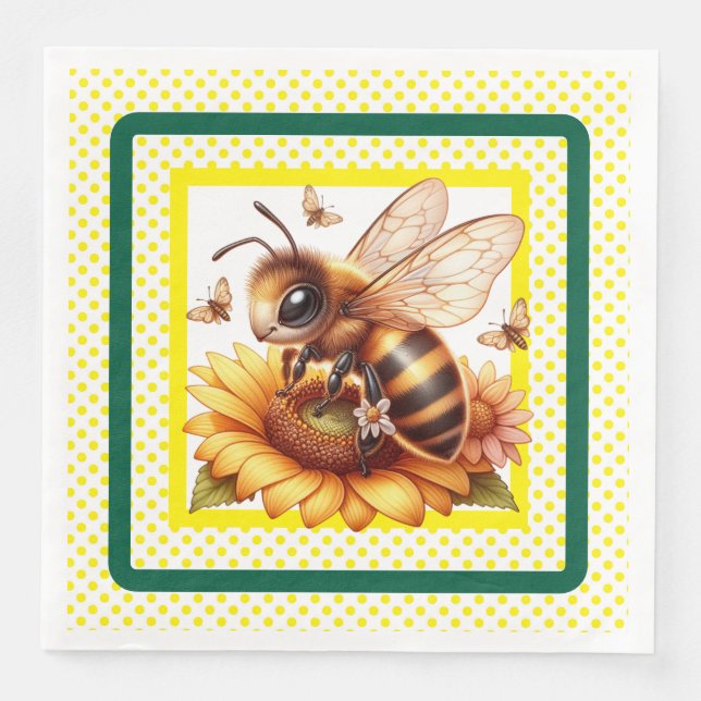 Bee Awesome Paper Dinner Napkins (Front)