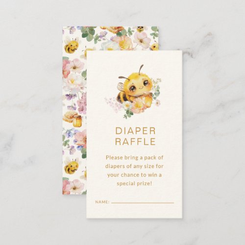 Bee Baby Diaper Raffle Card