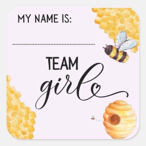 Bee Baby Gender Reveal Name Tag 