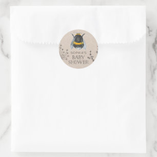 Bee Baby Shower Baby Favor Stickers