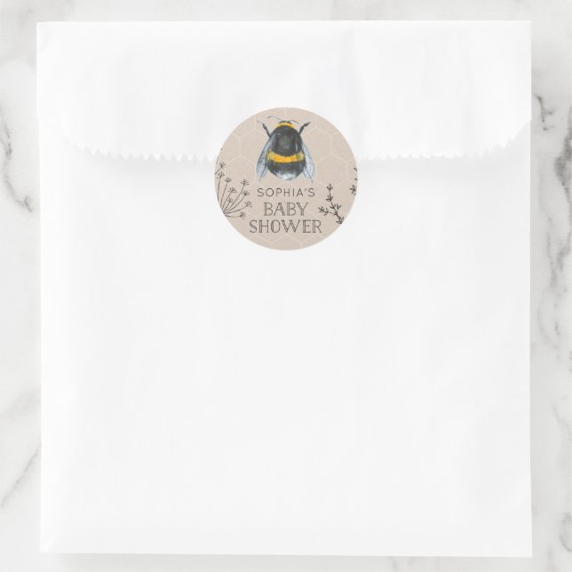 Bee Baby Shower Baby Favor Stickers (Bag)