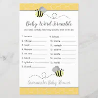 12 Personalized - Unscramble The Word - Baby Shower Game - Dr. Seuss-Party  Games