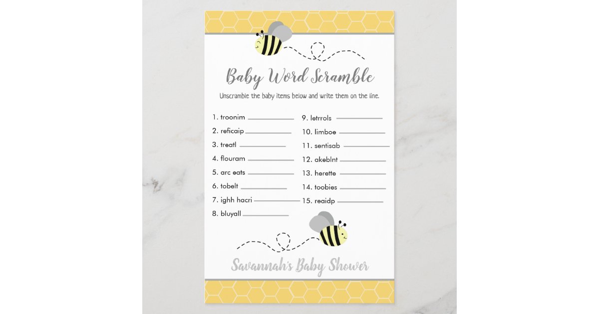 12 Personalized - Unscramble The Word - Baby Shower Game - Dr. Seuss-Party  Games