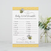 Bee Baby Shower Baby Word Scramble Game (Standing Front)