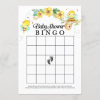 Bee Baby Shower Bingo Game Invitation