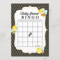 Bee Baby Shower Bingo Game Invitation