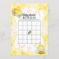 Bee Baby Shower Bingo Game Invitation