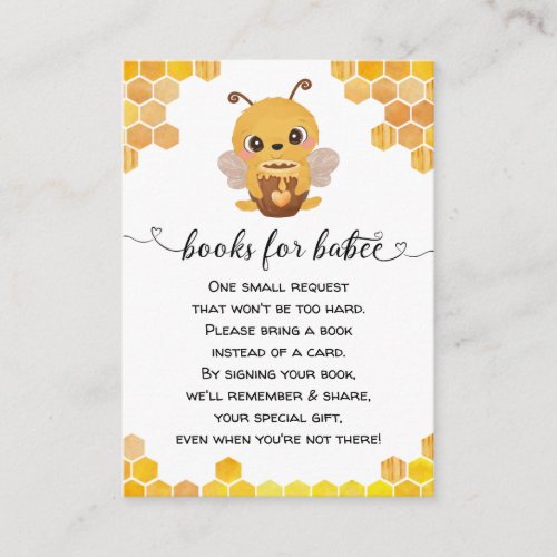 Bee Baby Shower Book Request Honeycombs Neutral Enclosure Card