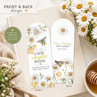 Bee Baby Shower Bookmark Favor | A New Chapter