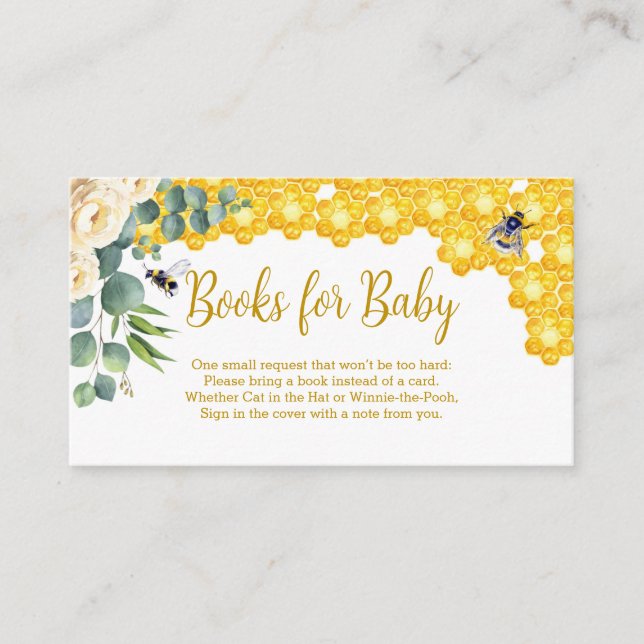 Bee Baby Shower Books for Baby Card (Front)