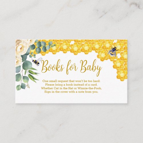 Bee Baby Shower Books for Baby Card