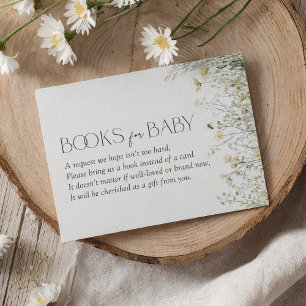 Bee Baby Shower Books for Baby Enclosure Card
