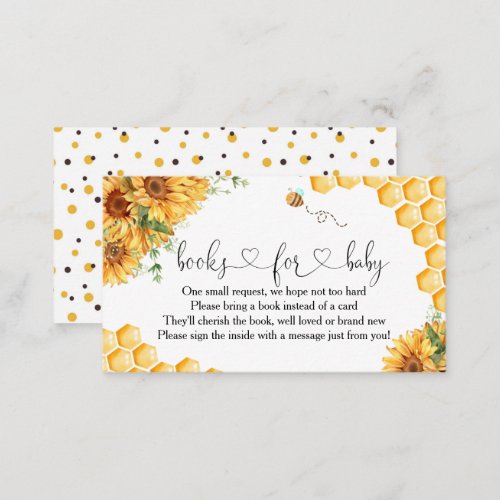 Bee Baby Shower Books For Baby  Enclosure Card