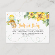 Bee Baby Shower Books For Baby Enclosure Card
