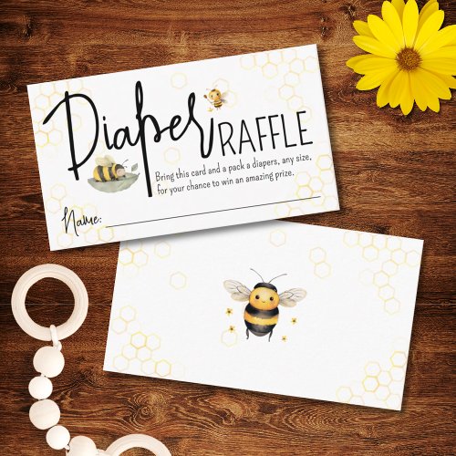 Bee Baby Shower Boy or Girl Sweet Diaper Raffle Enclosure Card